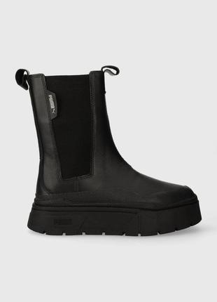 Шкіряні черевики puma mayze stack на платформі жіночі на весну осінь демісезонні стильні та зручні