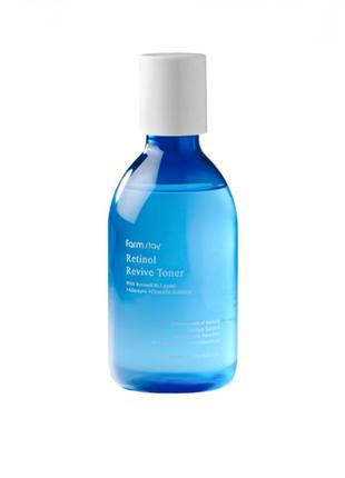 Відновлюючий антивіковий тонер з ретинолом та центелою farm stay retinol revive toner, 200 мл