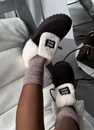 Черевики miu miu boots chocolate 🍫