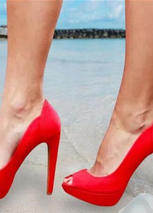 Vintage collection винтажные босоножки красного цвета