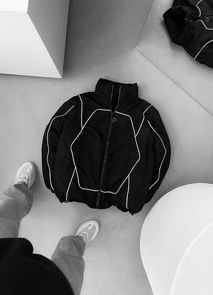 Мужской пуховик с отражающей лентой