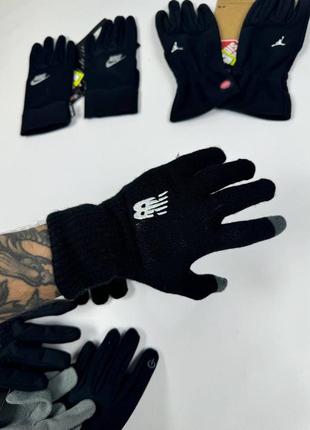 Nb new balance рукавиці чорні чоловічі осінні весняні зимові