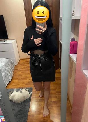 Кожана юбка 5