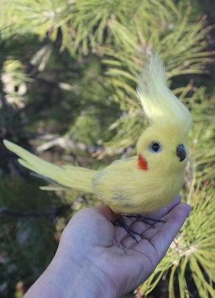 Корелла попугай игрушка вальяна реалистичная птичка интерьерная подарок птица сувенир...