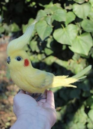 Корелла попугай игрушка вальяна реалистичная птичка интерьерная подарок птица сувенир...