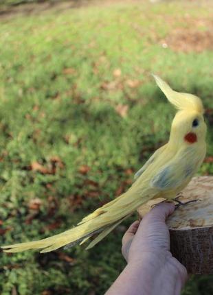 Корелла попугай игрушка вальяна реалистичная птичка интерьерная подарок птица сувенир...