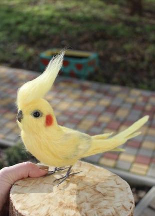Корелла попугай игрушка вальяна реалистичная птичка интерьерная подарок птица сувенир...