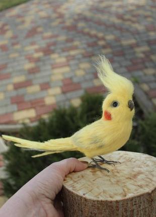 Корелла попугай игрушка вальяна реалистичная птичка интерьерная подарок птица сувенир...