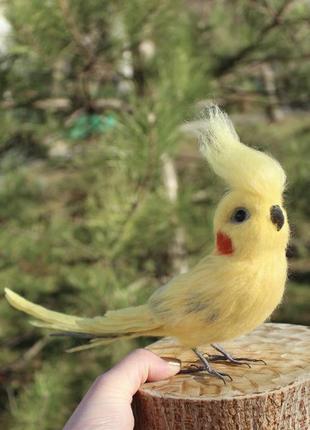 Корелла попугай игрушка вальяна реалистичная птичка интерьерная подарок птица сувенир...