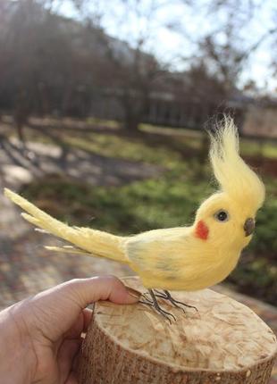 Корелла попугай игрушка вальяна реалистичная птичка интерьерная подарок птица сувенир...