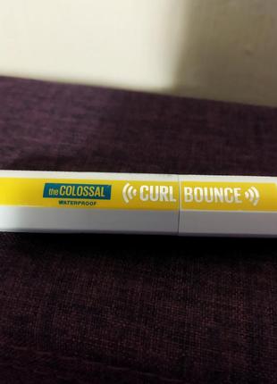Водостойкая тушь для ресниц maybelline new york 36h the colossal curl bounce waterproof mascara very black, 10 мл