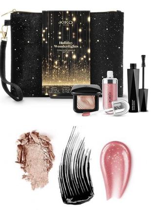 Подарочный набор тени для век 3 г, тушь 11 мл, блеск для губ 6,5 мл kiko milano...