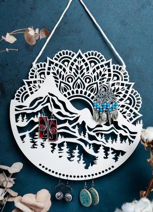 Горы - органайзер для серьг, цвет "молоко", размер 30 см