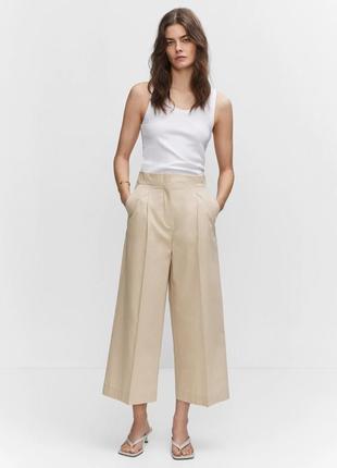 Широкие укороченные брюки mango, 38 р