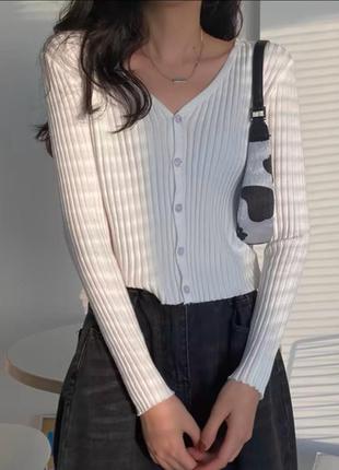 Кофта в рубчик кофта на ґудзиках топ кофта з довгим рукавом