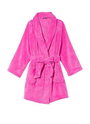 Victorias secret плюшевый халат короткий vc pink