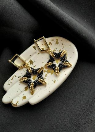 Серьги в форме звезды из бисера, украшения, бижутерия