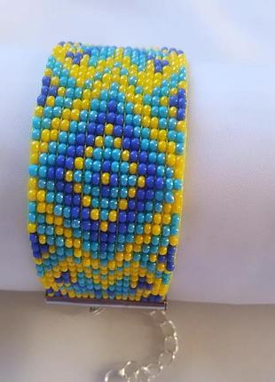 Браслет желто-голубой в украинском стиле4 фото