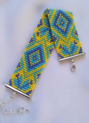 Браслет желто-голубой в украинском стиле2 фото