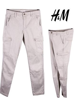 Стрейч брюки карго h&m l.o.g.g. джинсы size- eur38 uk10 cn165-72a  ±15y€в