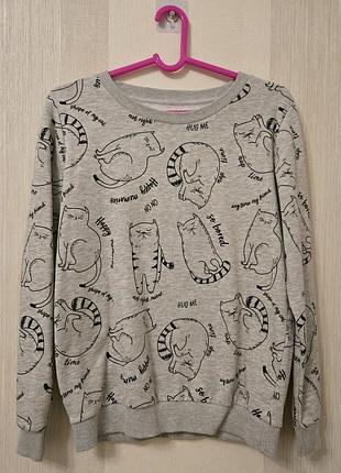 Кофта с котиками, на флисе