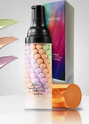 Трехцветная база под макияж jomtam contour color isolation