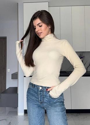 Женский теплый мягкий гольф водолазка трикотаж флис пума