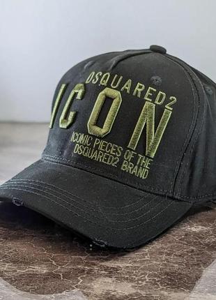 Бейсболка кепка dsquared2 icon black haki