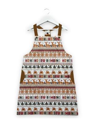 Новогоднее рождественское сарафан платье для девочки bambino хлопок