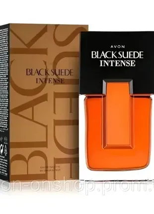 Чоловіча туалетна вода black suede intense avon, 75 мл