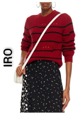 Свитер из шерсти и альпаки iro бордовый в полоску