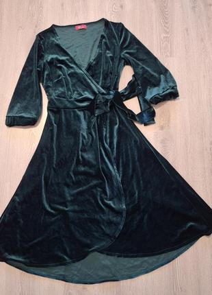 Бархатное платье на запах vilenna (enme moda), велюровое платье
