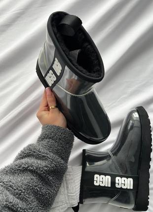 Ugg classic clear mini balck трендовые угги