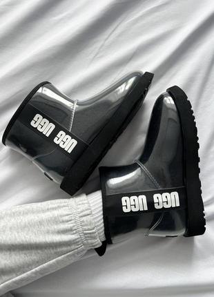 Ugg classic clear mini balck трендовые угги