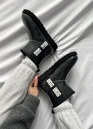 Ugg classic clear mini balck трендовые угги