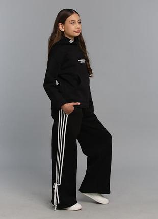 Брюки палаццо бант чорні