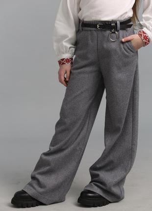Брюки палаццо "серые елочка"