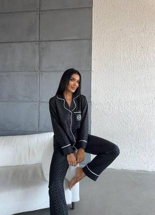 Хлопково/сатиновая пижама loewe рубашка и штаны