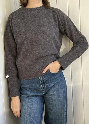 Светр, кофта жіноча, базова, нова, сірого кольору, матеріал бавовна, акрил, вовна, розмір xs-m