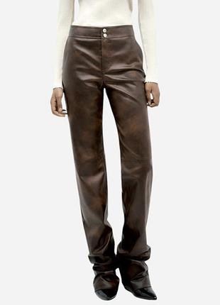 Штани, брюки шкіряні zara