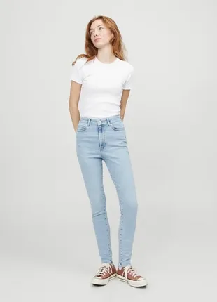Джинсы skinny high waist женские jjxx s-32 светло-голубые (12346768)