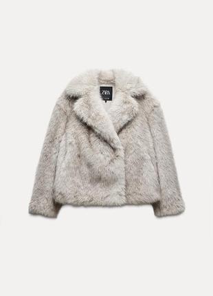 Куртка жакет піджак шуба шубка із штучного хутра zara оригінал розмір s4 фото