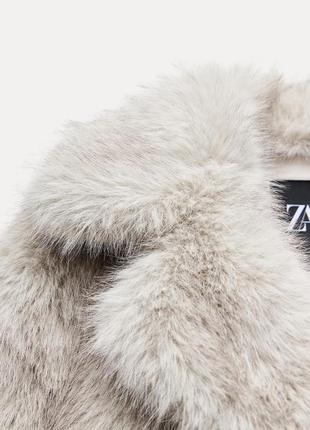 Куртка жакет піджак шуба шубка із штучного хутра zara оригінал розмір s6 фото