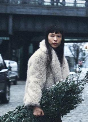 Куртка жакет піджак шуба шубка із штучного хутра zara оригінал розмір s3 фото