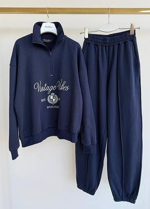 Брендовый женский костюм оверсайз