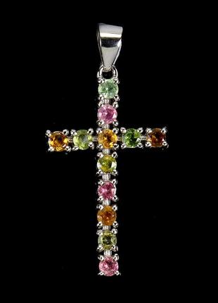 Подвеска серебро 925 натуральный турмалин