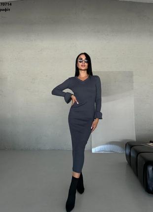 Платье женское графит мустанг,рубчик украина