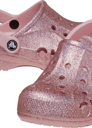 Сабо з блискітками crocs baya glitter, w8, w9, w10