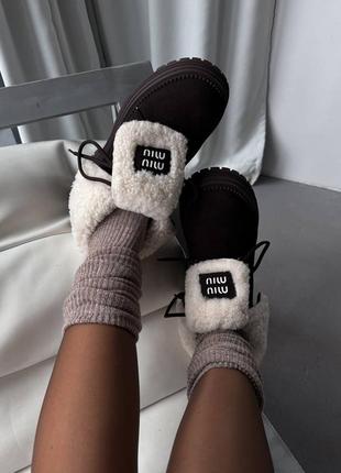 Зимние ботинки миу миу люкс
