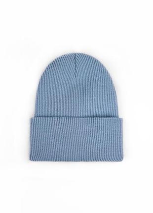 Шапка в рубчик світлий джинс